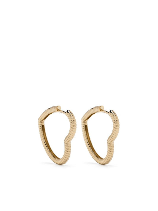 9k Yellow Gold Coeur Heart Hoop Earrings