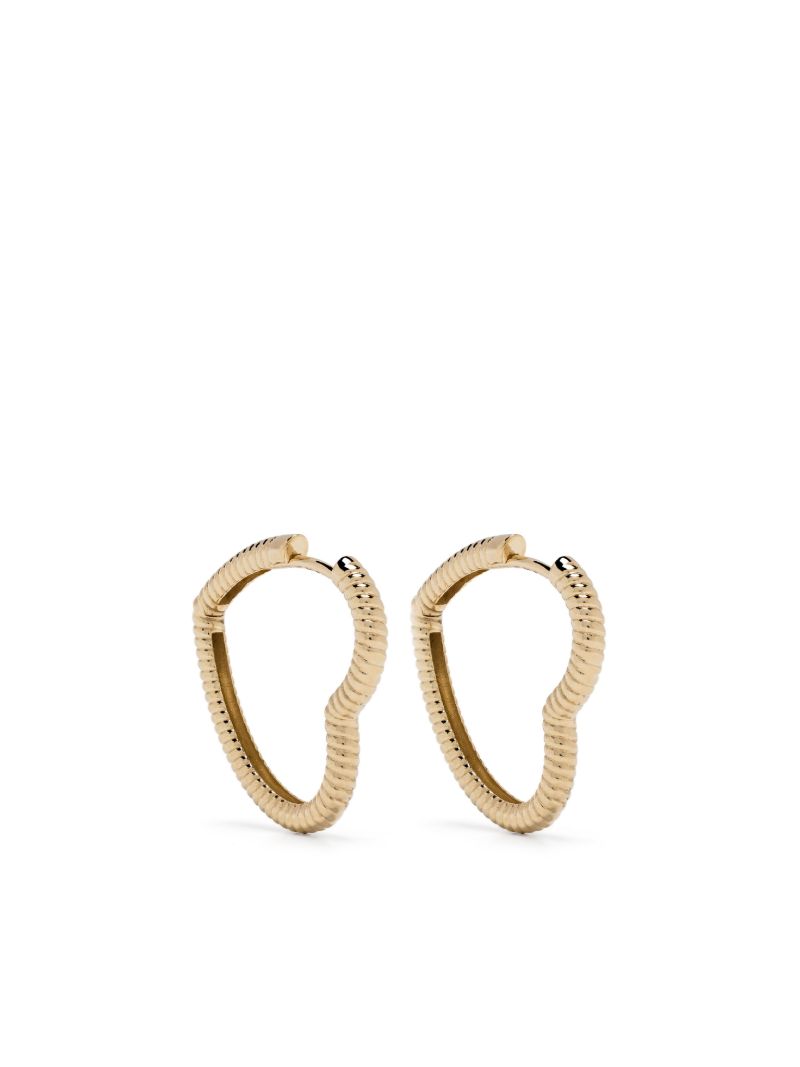 9k Yellow Gold Coeur Heart Hoop Earrings