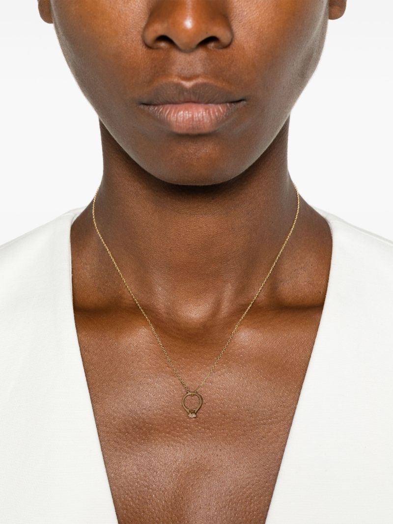 18k Yellow Gold Pendentif FianÃ_x0083_Â§ailles Diamond Necklace