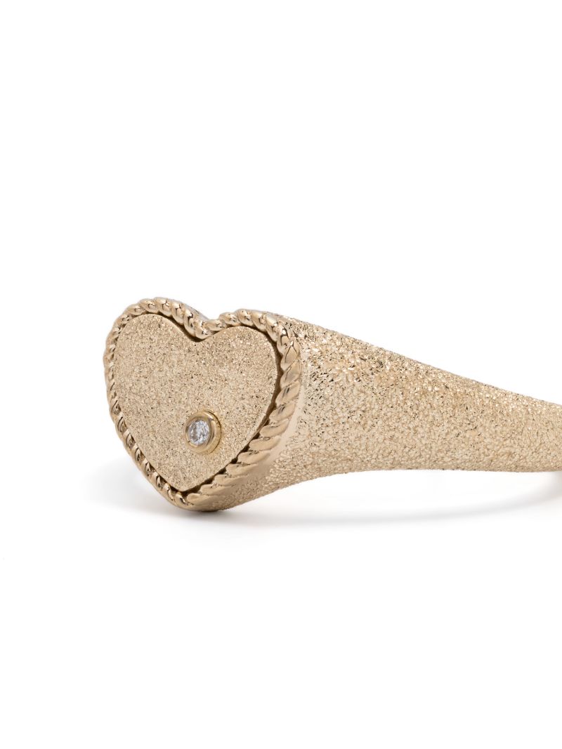 9k Yellow Gold Coeur Diamond Signet Ring