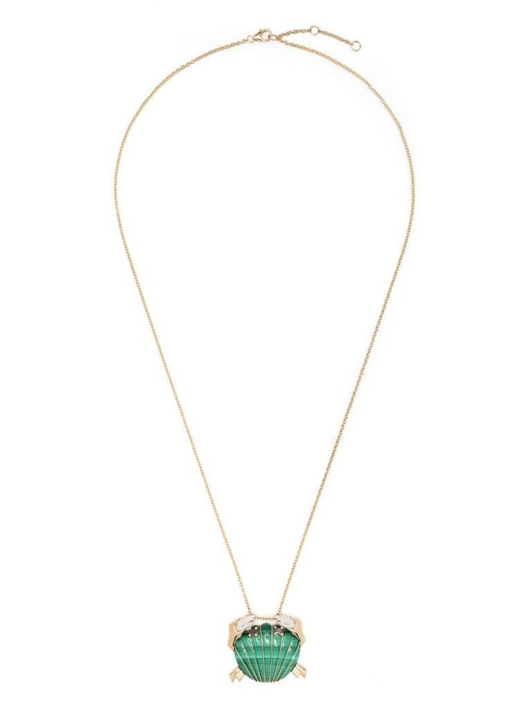 9k Yellow Gold Crab Pendant Diamond Necklace