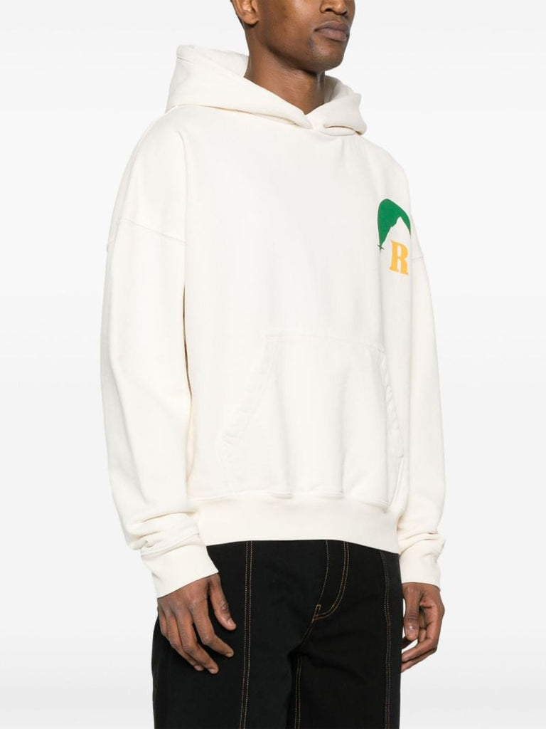 White Moonlight Graphic-print Cotton Hoodie