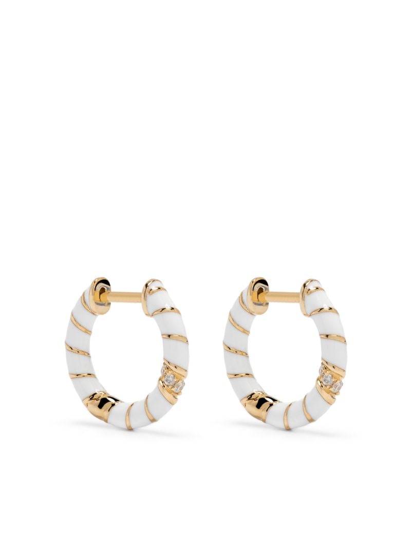 9k Yellow Gold CrÃ_x0083_Â©oles Diamond Hoop Earrings