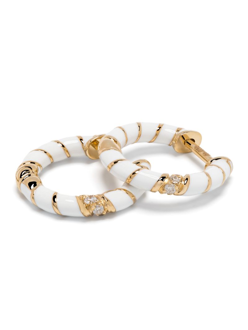 9k Yellow Gold CrÃ_x0083_Â©oles Diamond Hoop Earrings