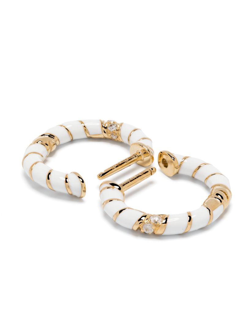 9k Yellow Gold CrÃ_x0083_Â©oles Diamond Hoop Earrings