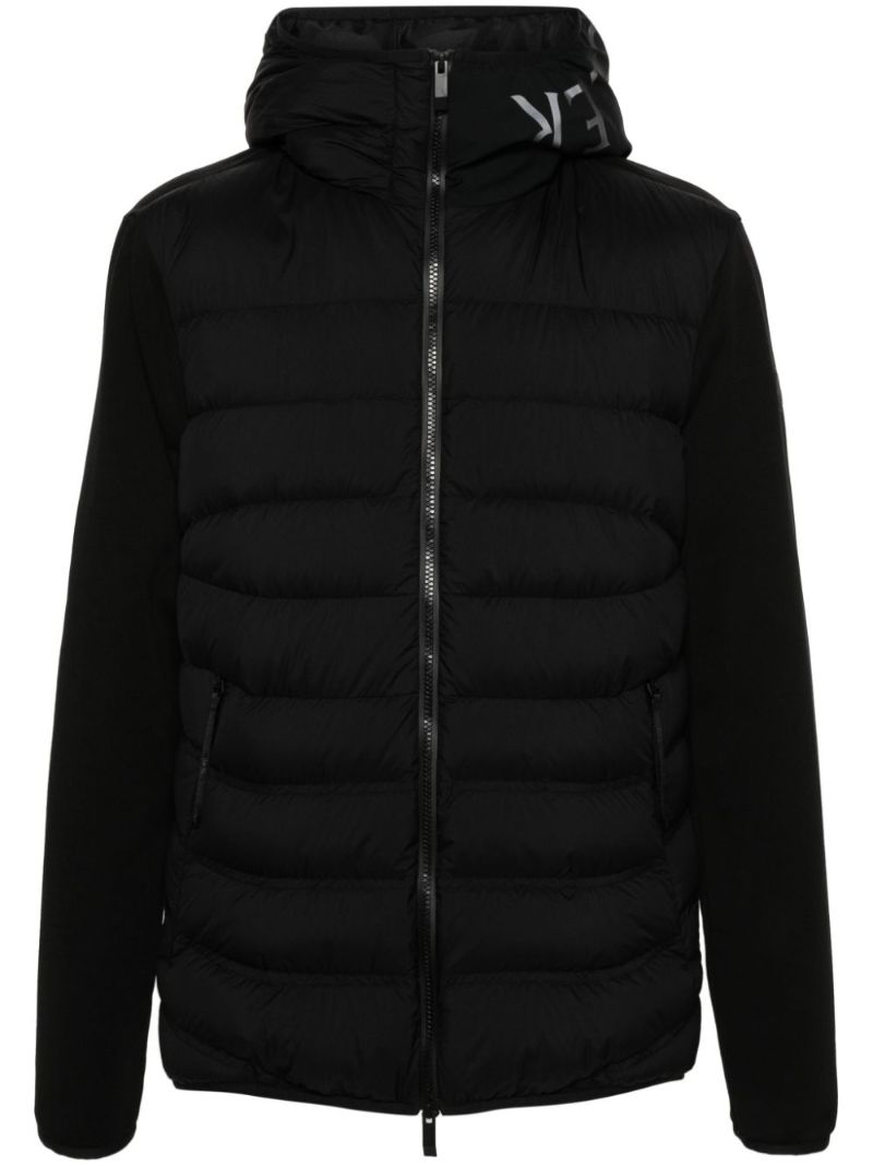 Black Logo-print Hooded Puffer Jacket