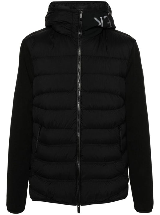 Black Logo-print Hooded Puffer Jacket