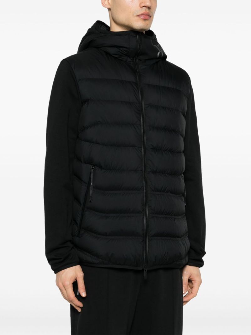 Black Logo-print Hooded Puffer Jacket