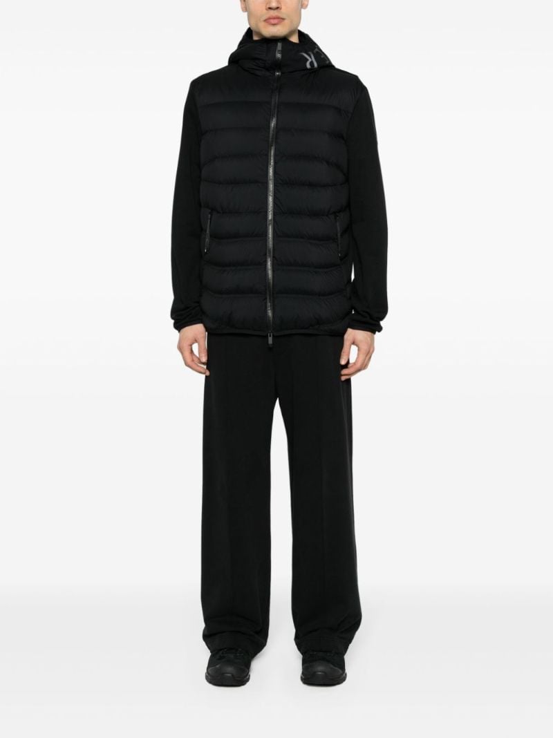 Black Logo-print Hooded Puffer Jacket