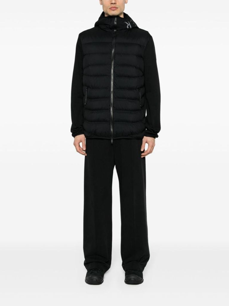 Black Logo-print Hooded Puffer Jacket