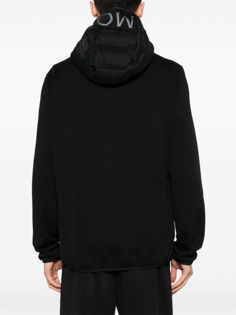 Black Logo-print Hooded Puffer Jacket