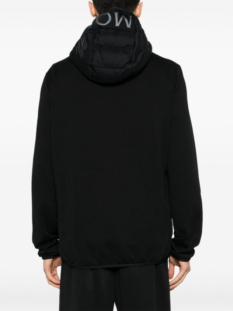 Black Logo-print Hooded Puffer Jacket