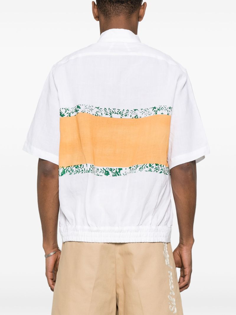 White Logo-print Linen Shirt