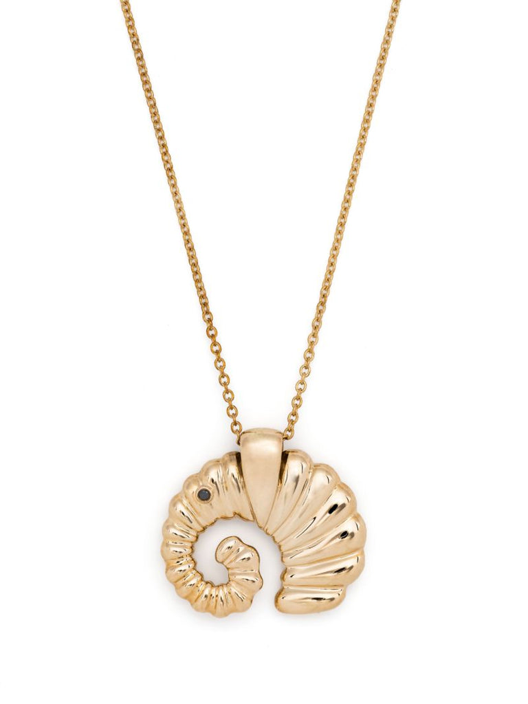 9k Yellow Gold Elephant Diamond Necklace