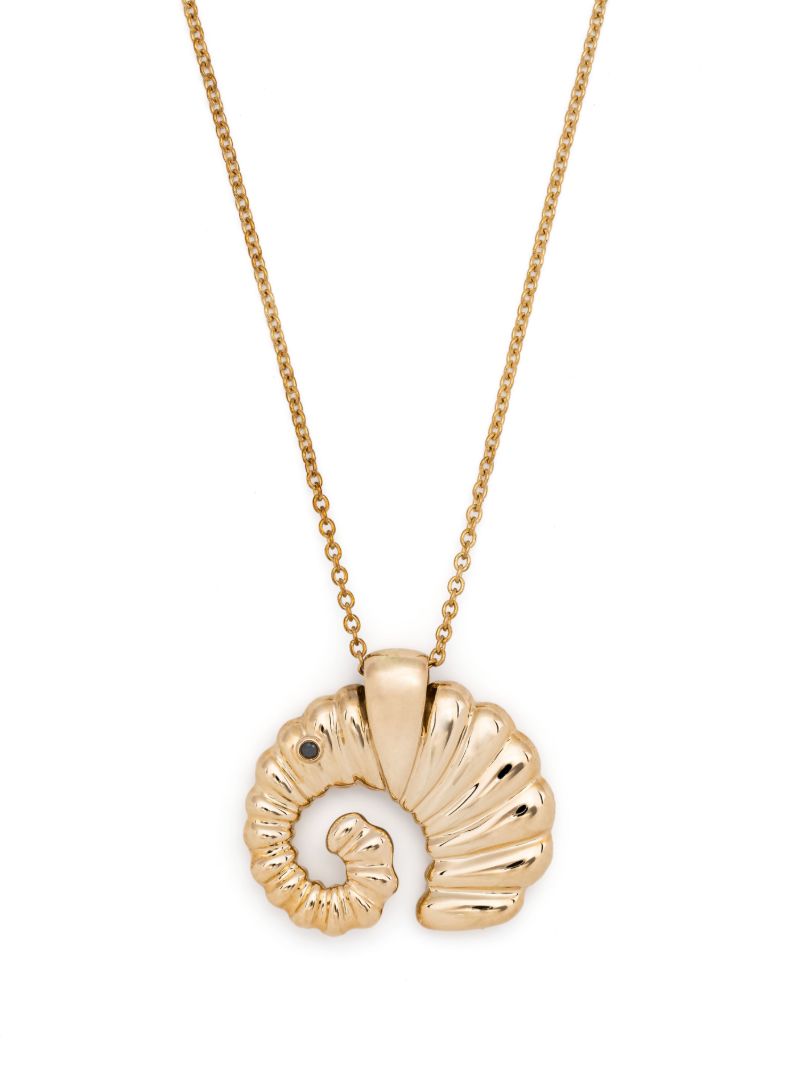 9k Yellow Gold Elephant Diamond Necklace