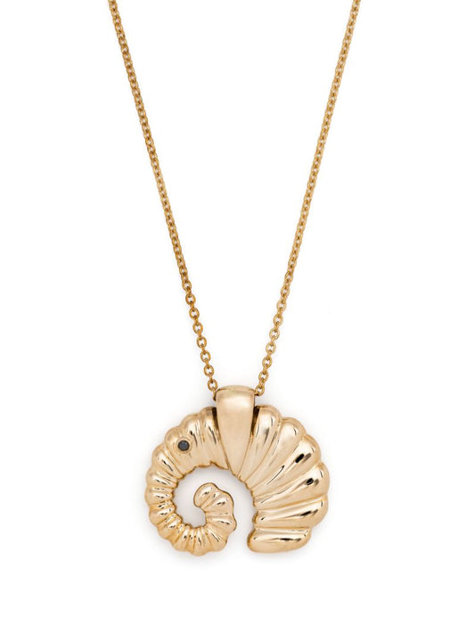 9k Yellow Gold Elephant Diamond Necklace