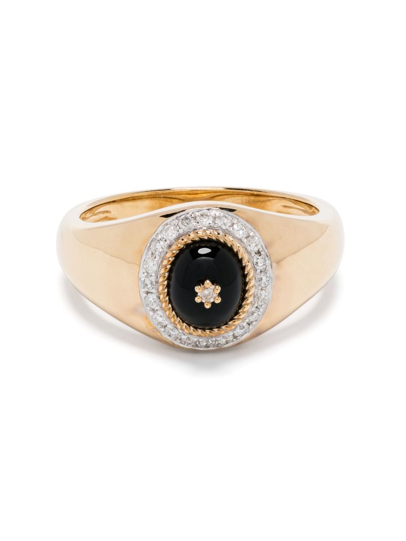 9k Yellow Gold Mini ChevaliÃ_x0083_Â¨re Pompadour Signet Ring