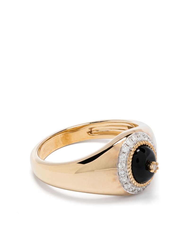 9k Yellow Gold Mini ChevaliÃ_x0083_Â¨re Pompadour Signet Ring