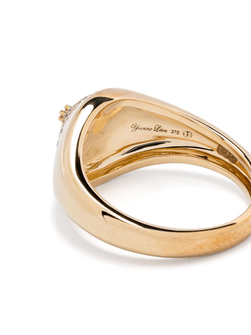 9k Yellow Gold Mini ChevaliÃ_x0083_Â¨re Pompadour Signet Ring