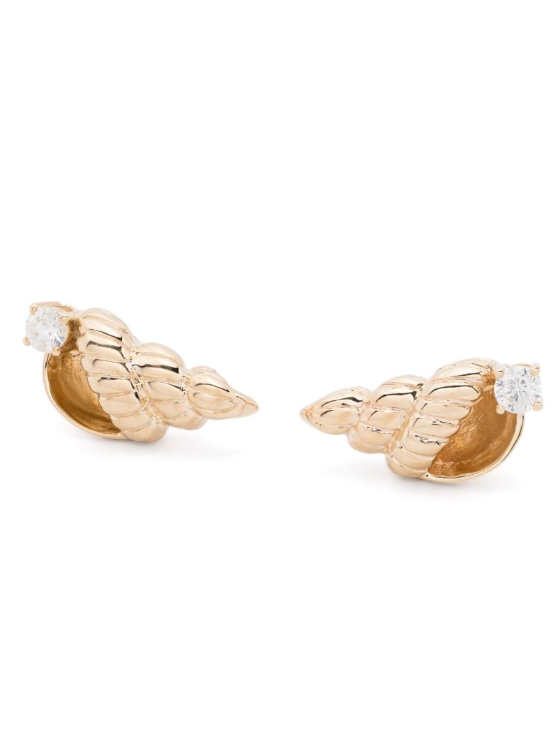 9k Yellow Gold Nautilus Diamond Earrings