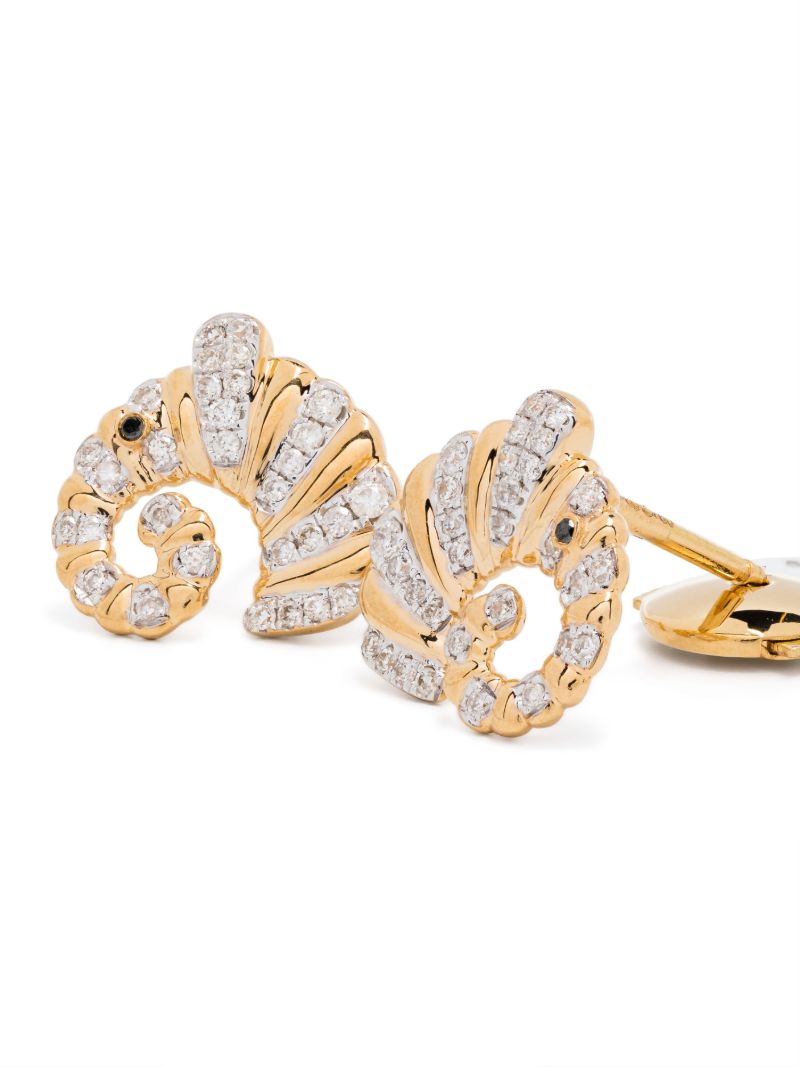 18k Yellow Gold Elephant Diamond Earrings