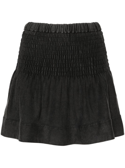 Black Pacifica Shirred Cotton Shirt