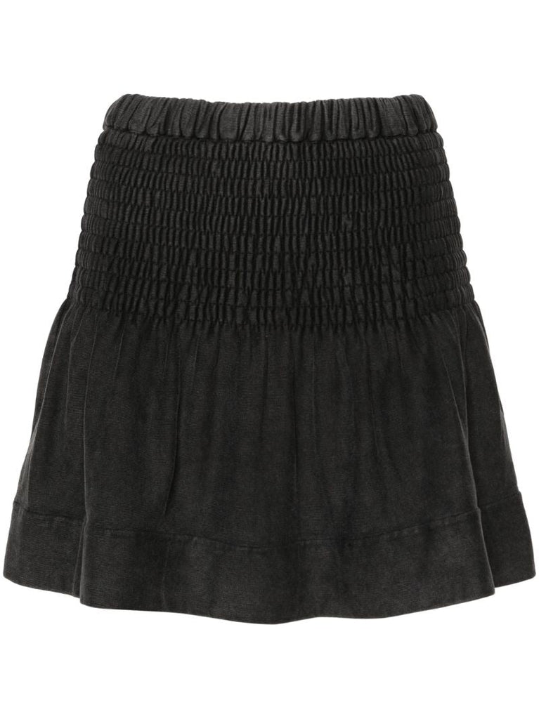 Black Pacifica Shirred Cotton Shirt