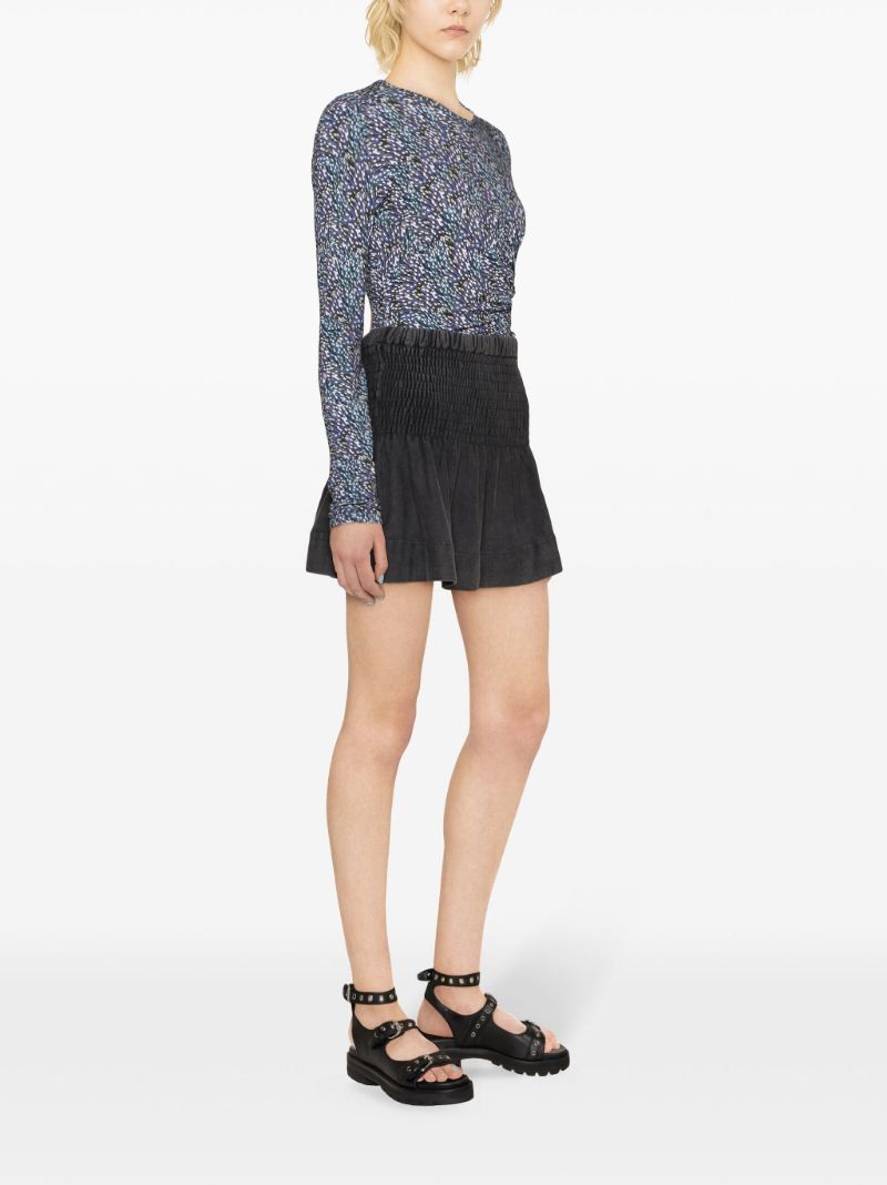 Black Pacifica Shirred Cotton Shirt