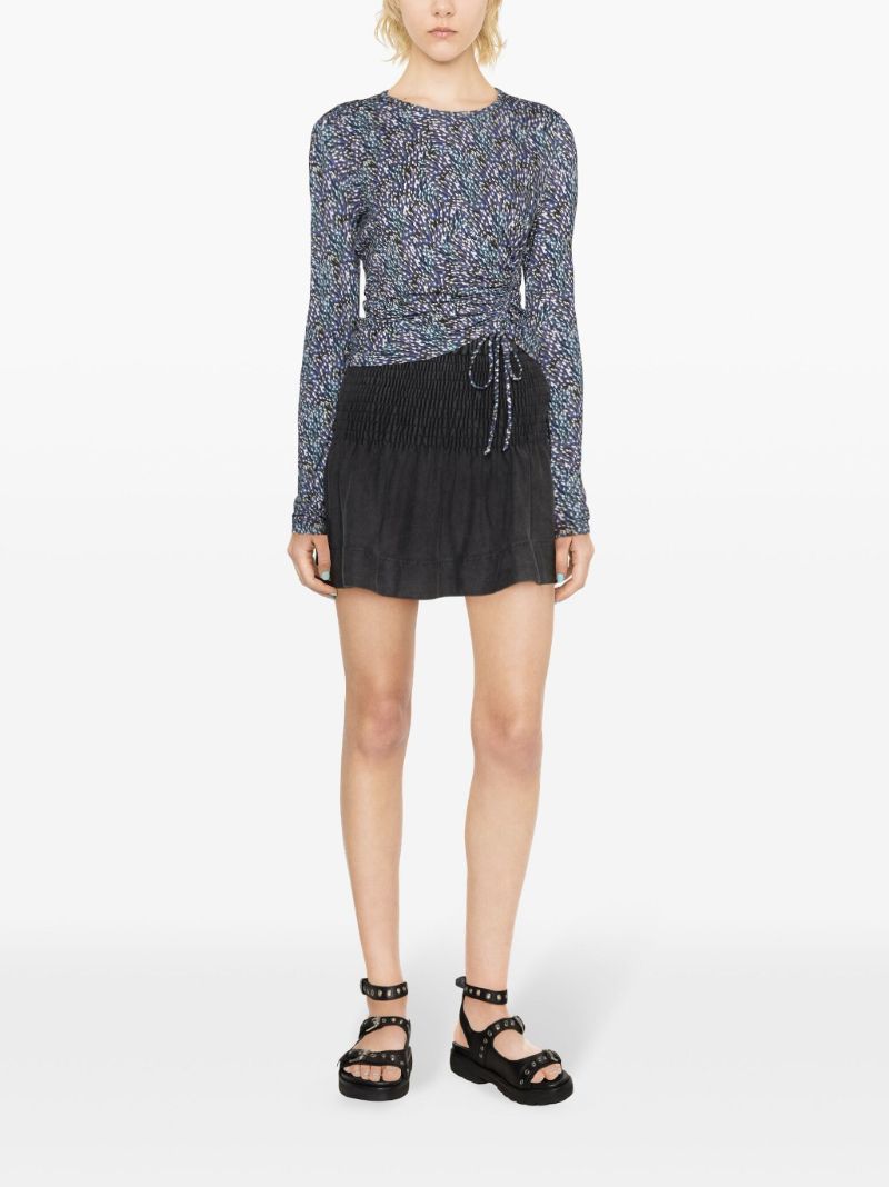 Black Pacifica Shirred Cotton Shirt