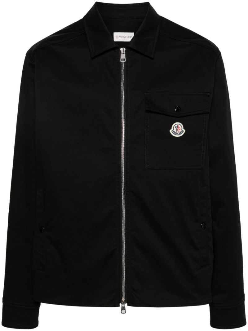 Black Zip-up Shirt Jacket