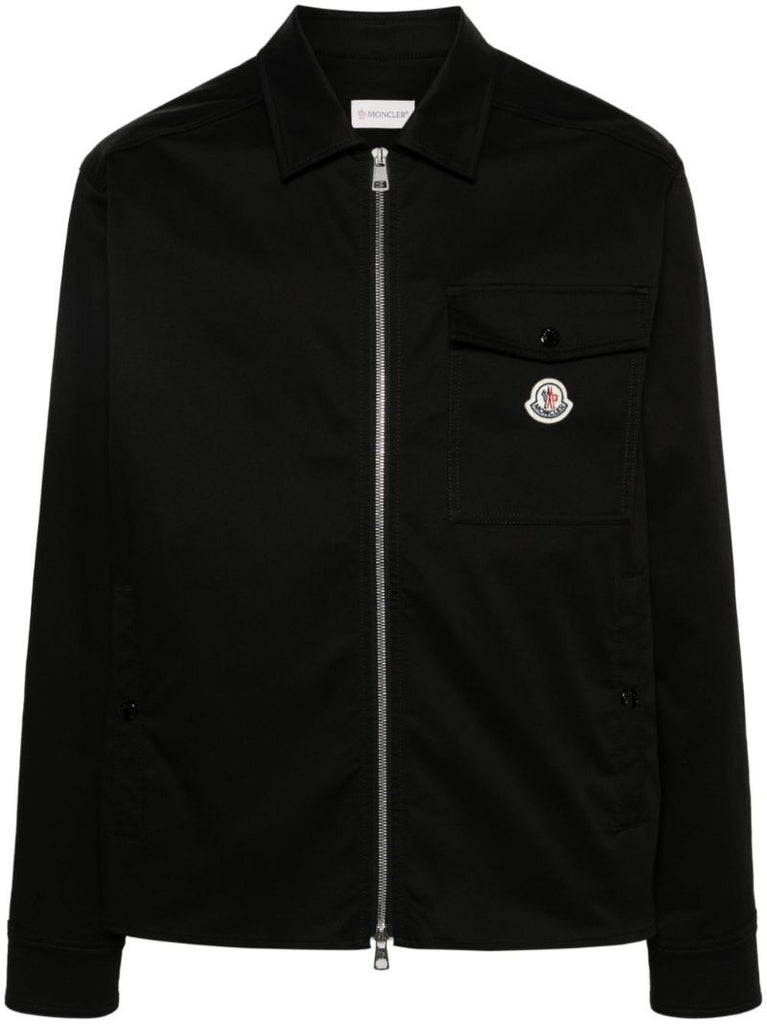 Black Zip-up Shirt Jacket
