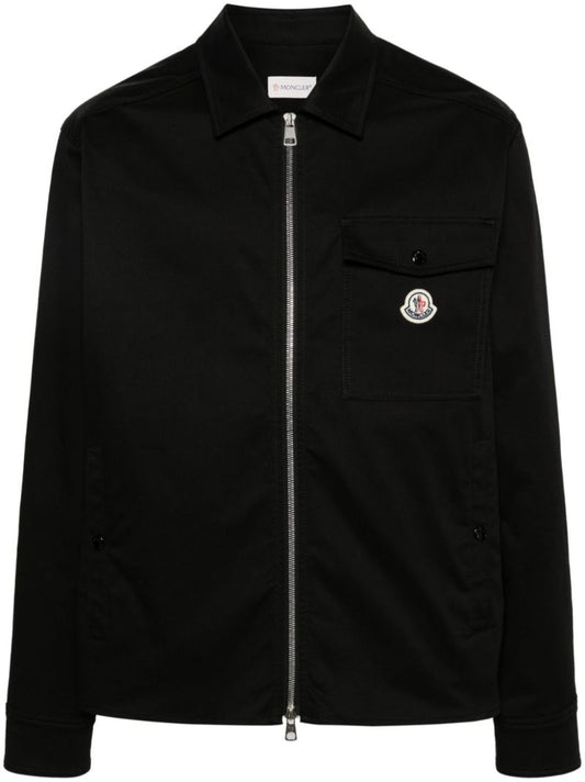 Black Zip-up Shirt Jacket
