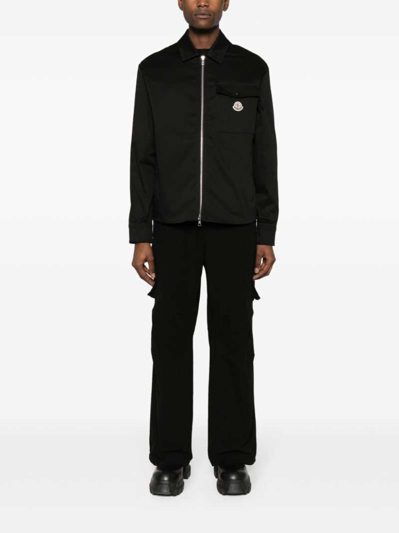 Black Zip-up Shirt Jacket