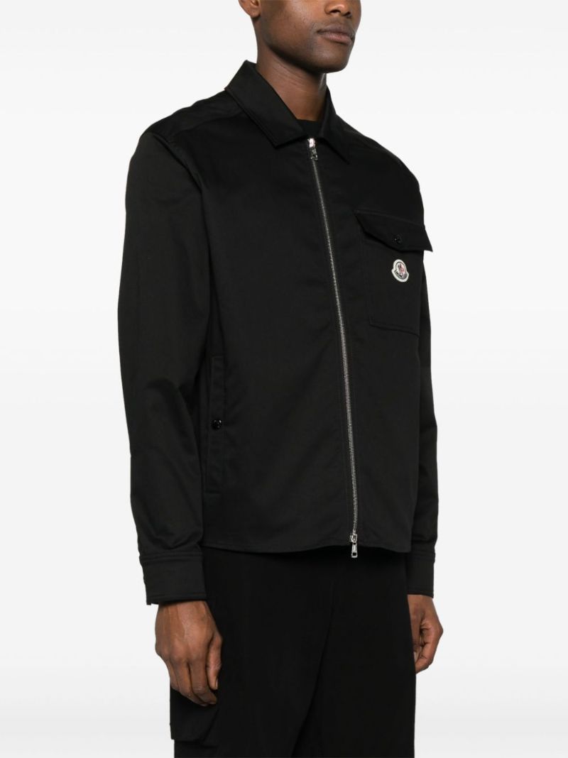 Black Zip-up Shirt Jacket
