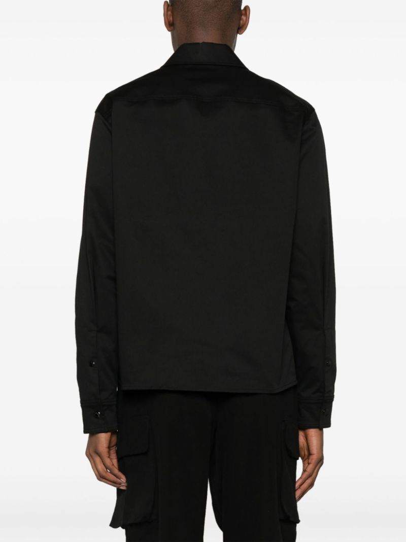 Black Zip-up Shirt Jacket