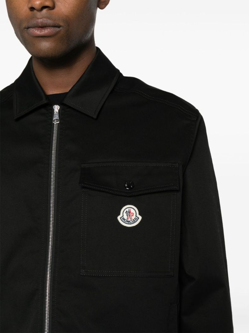 Black Zip-up Shirt Jacket