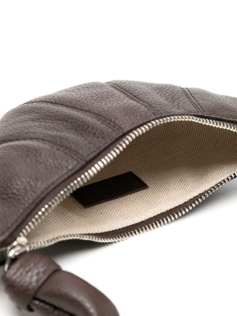 Brown Small Croissant Leather Purse