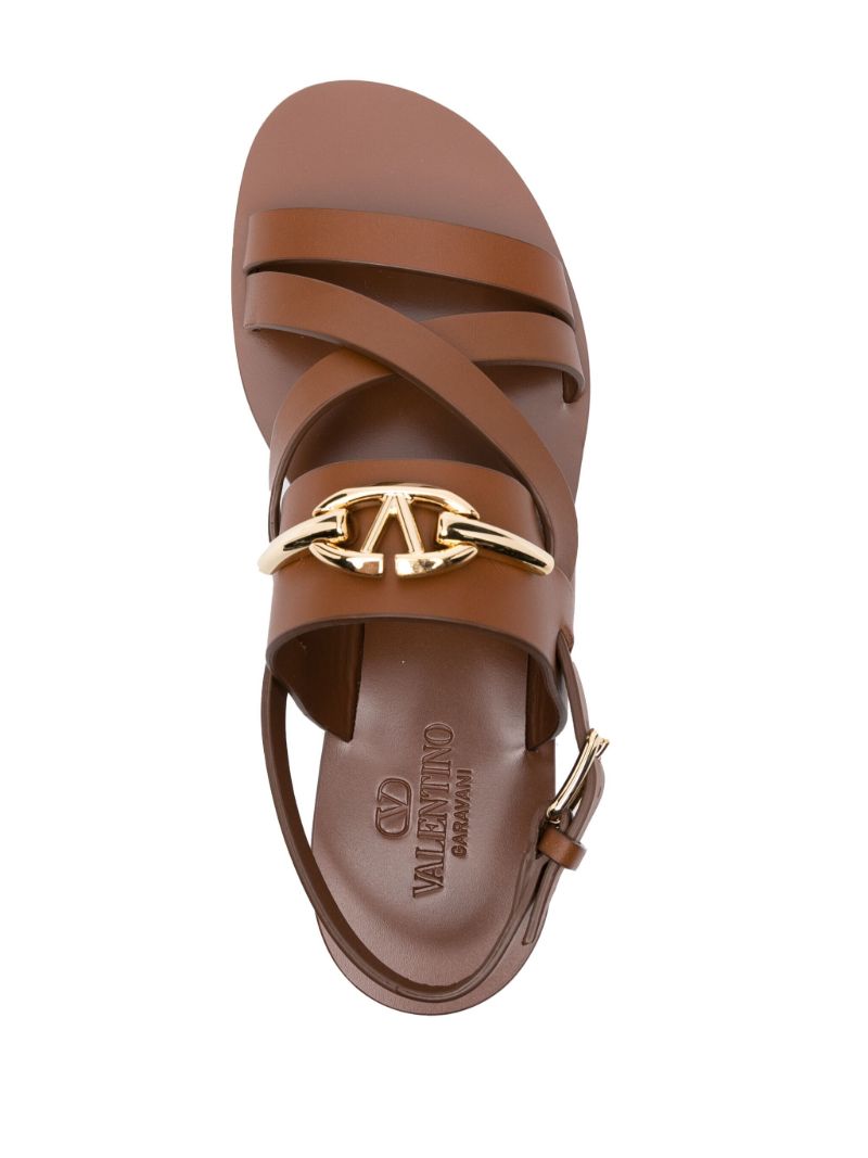 Brown Gate Vlogo Leather Sandals