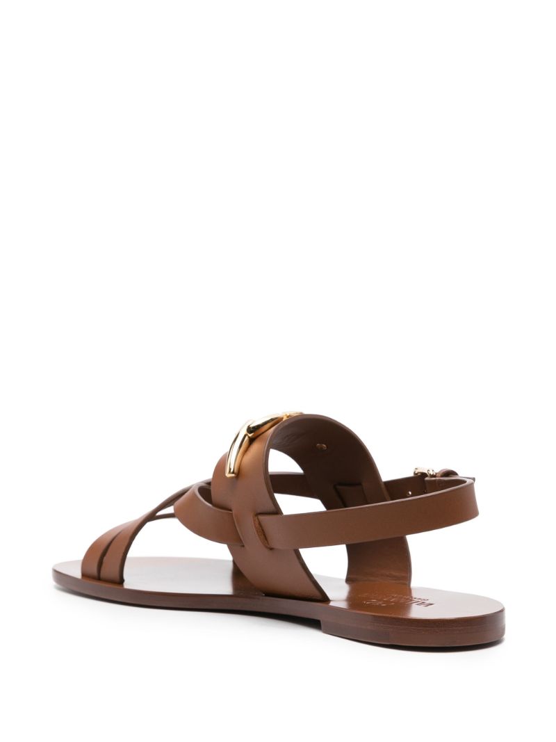 Brown Gate Vlogo Leather Sandals