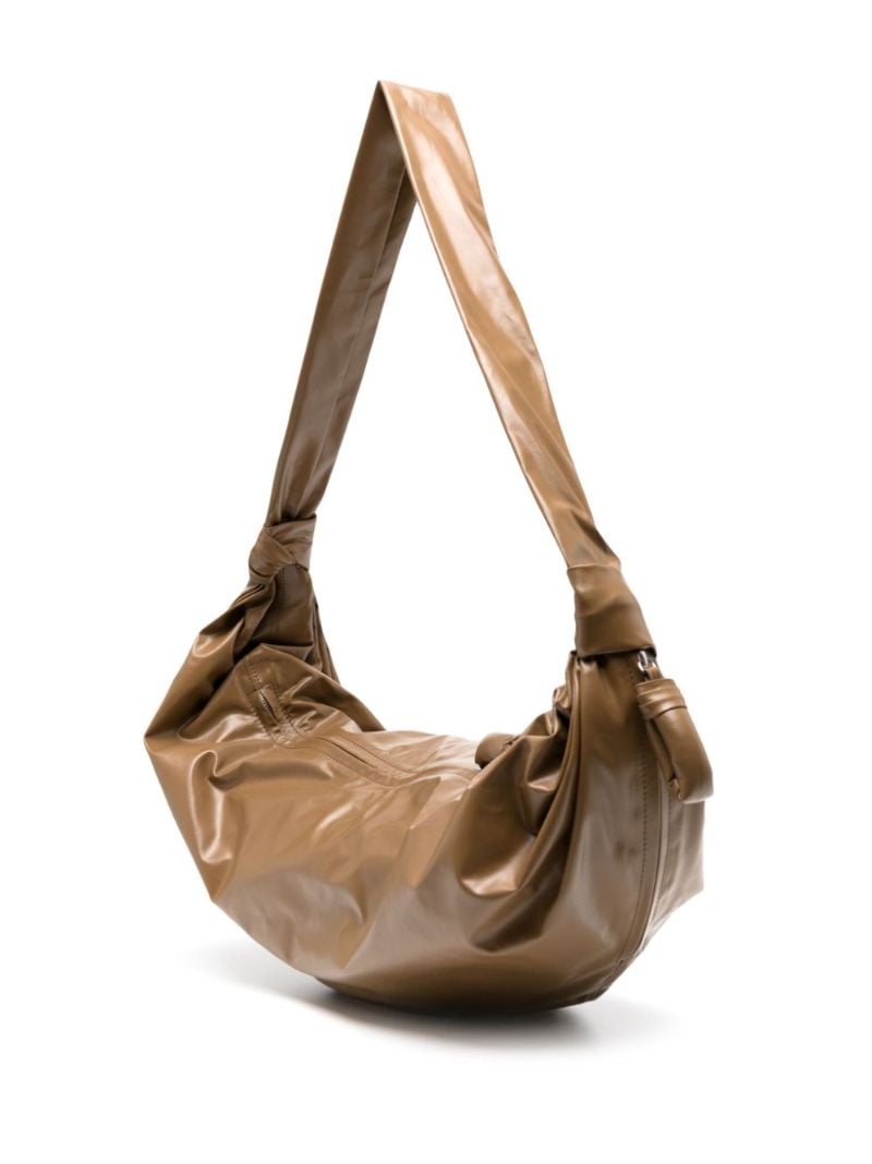 Brown Croissant Leather Shoulder Bag