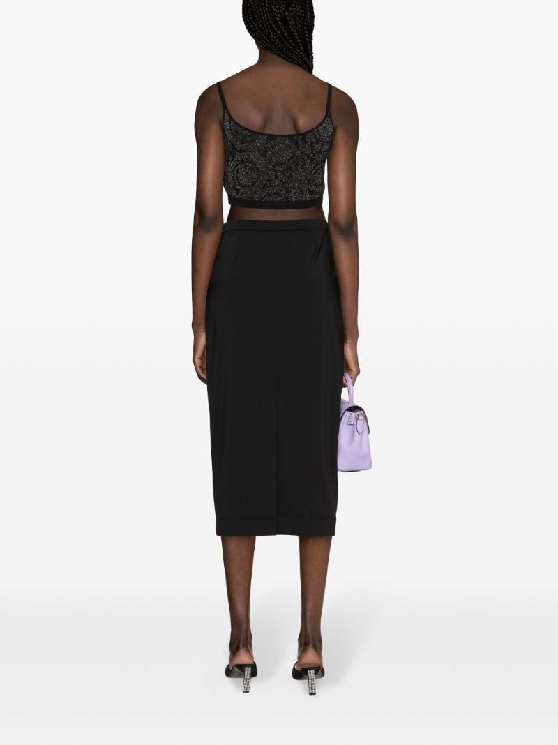 Black Barocco Jacquard Crop Top
