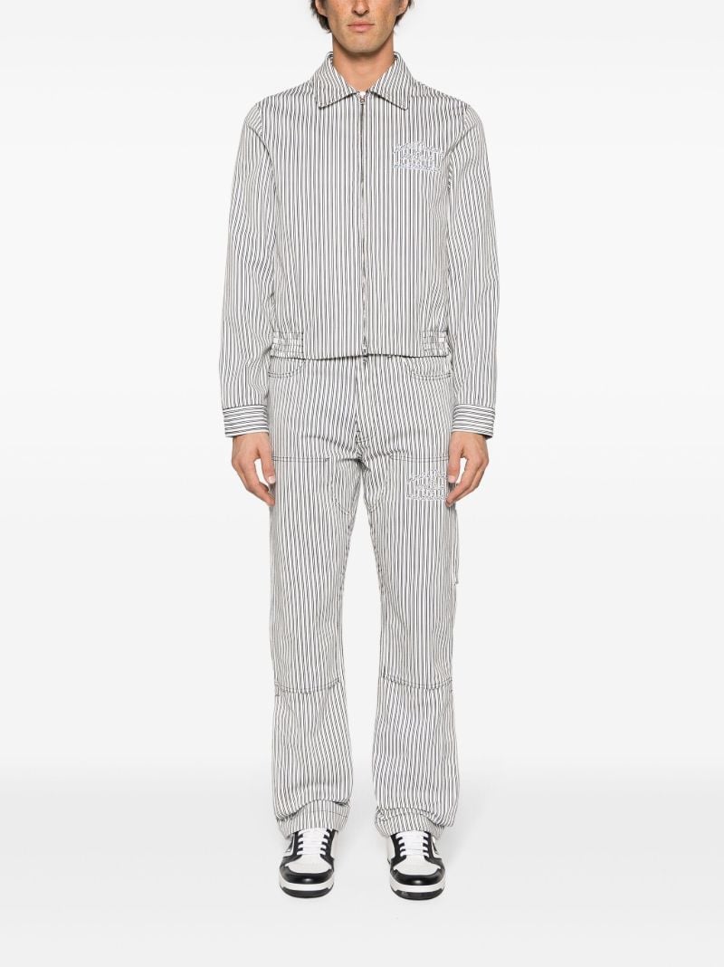 White Striped Cotton Trousers