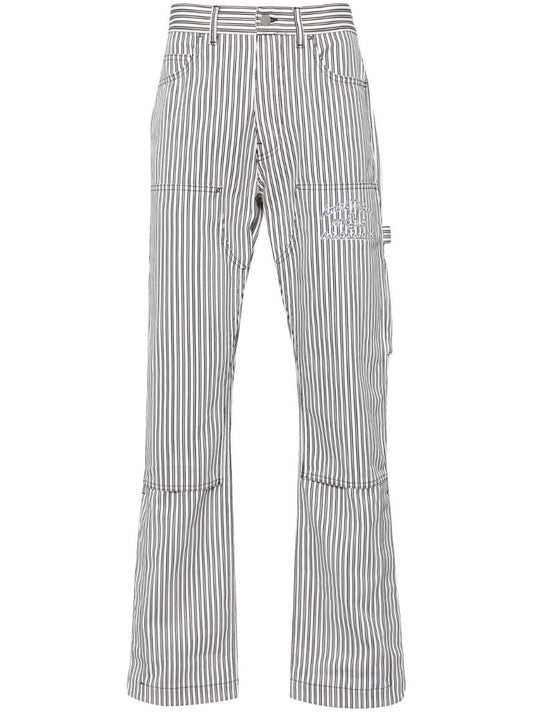 White Striped Cotton Trousers