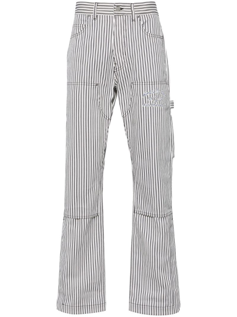 White Striped Cotton Trousers