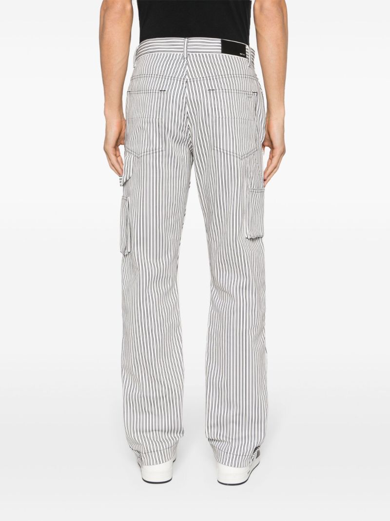 White Striped Cotton Trousers