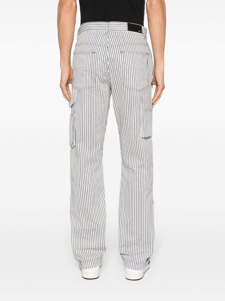 White Striped Cotton Trousers