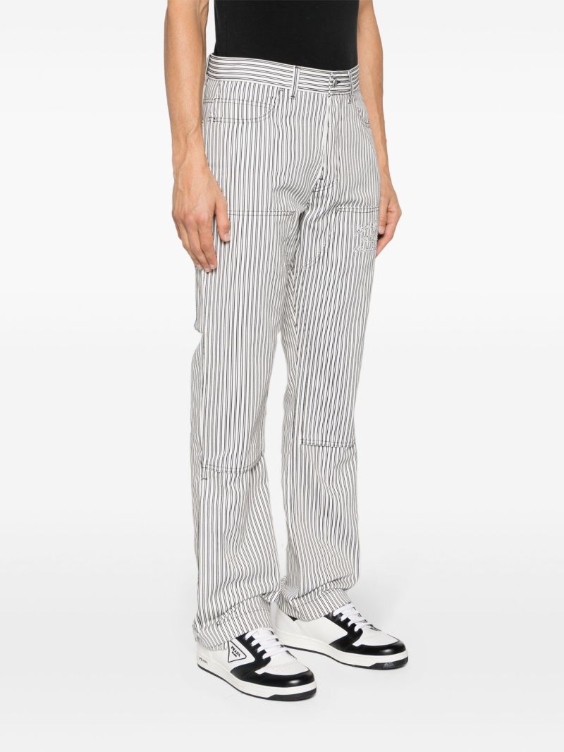 White Striped Cotton Trousers