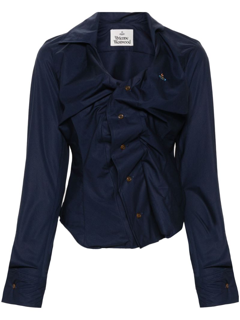 Blue Drunken Organic-cotton Shirt