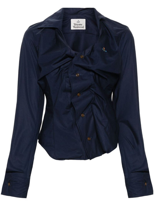 Blue Drunken Organic-cotton Shirt