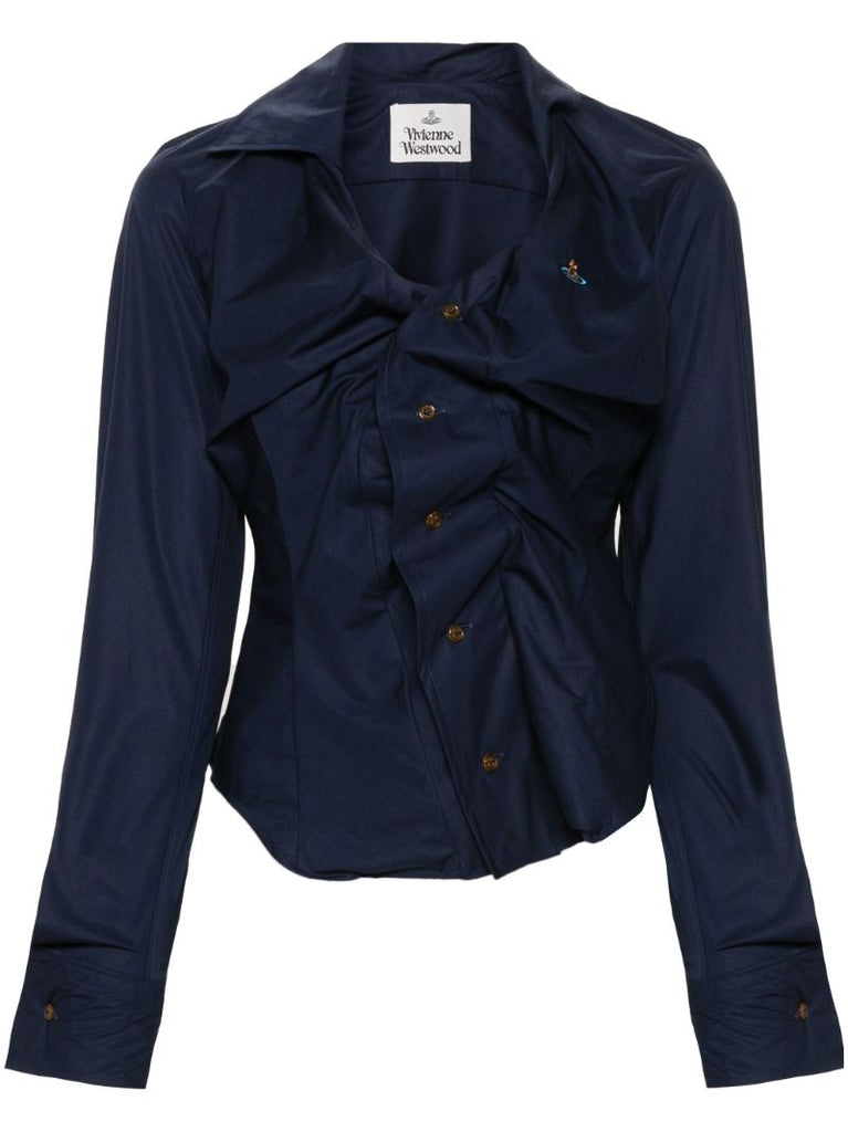 Blue Drunken Organic-cotton Shirt